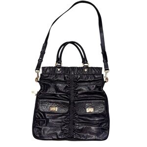 Alexis Hudson Navy Blue Leather Grand Bastille Bag Purse